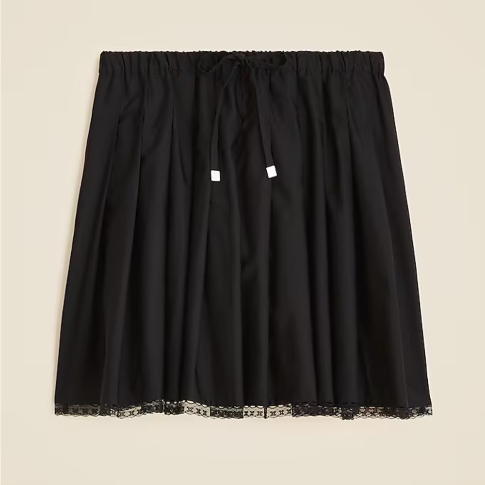 J. Crew Black Mini Skirt with Lace Hem